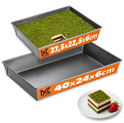 Produktbild von KADAX Kuchenbackform, rechteckig, perforierter Boden, 2er-Set