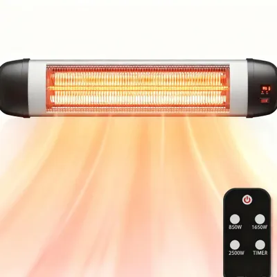 Obrázok produktu pre Energeticky úsporný ohrievač ZMH, 2500 W, s diaľkovým ovládaním, montáž na stenu, 3 nastavenia teploty, vonkajšie vykurovanie.