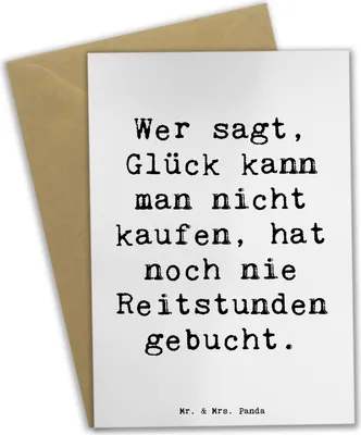 Produktbild von Mr. & Mrs. Panda Grußkarte Spruch Reitlehrerin Freude - Weiß - Geschenk, Geschenke für Berufstätige, hochzeitskarten, einladungskarten, Berufsalltag, Grußkarten, Beruf