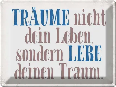 Produktbild von vianmo Blechschild 30x40 cm träume nicht dein Leben lebe Spruch Zitat