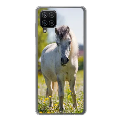 Produktbild von MuchoWow® Handyhülle Schutzhülle Hülle für Samsung Galaxy A12 Pferd - Blumen - Licht Silikon Softcase Handy Hülle - Bild