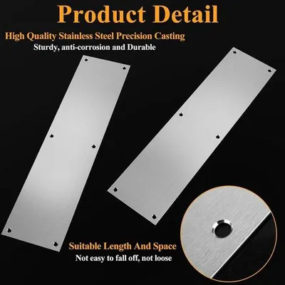 Obrázek produktu pro Ochranné lišty na dveře – posuvné lišty – ochrana dveří – ocel – 38 x 9 cm – stříbrná