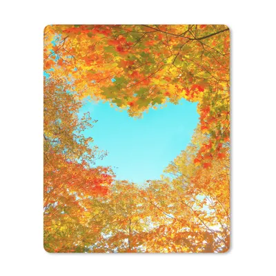 Produktbild von MuchoWow® Mauspad Mousepad Bäume - Herbst - Herz - Natur - Orange - Herz 19x23 cm - Mousepads - Maus Mat - Pad - Mausunterlage - Mauspads - Spielen