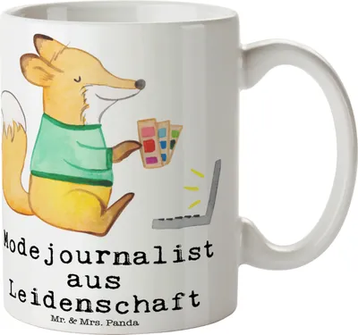 Produktbild von Mr. & Mrs. Panda Tasse Modejournalist Leidenschaft - Weiß - Geschenk, Journalist, Spruch, Kaffeebecher, Redakteur, Pott, Keramiktasse, Henkelpott, Ausbildung, Kaffeetasse