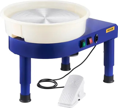 Obrázek produktu pro Hrnčířský kruh 35 cm Keramický kruhový stroj 60-300 ot./min Nastavitelná rychlost Modrý