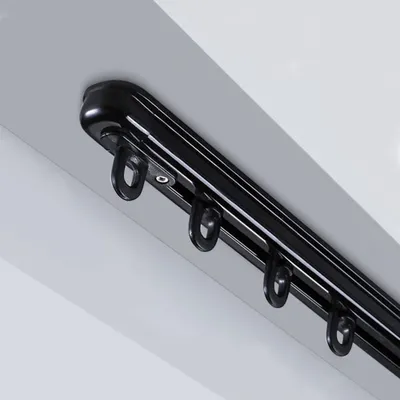 Teleskop-Vorhangschiene Deckenmontage, Schwarz, 85-150 cm