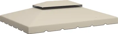 Image de Outsunny Toile de rechange pour pavillon tonnelle tente toit de remplacement gazebo de jardin tissu polyester haute densité 170 g/m² 4 x 3 m beige