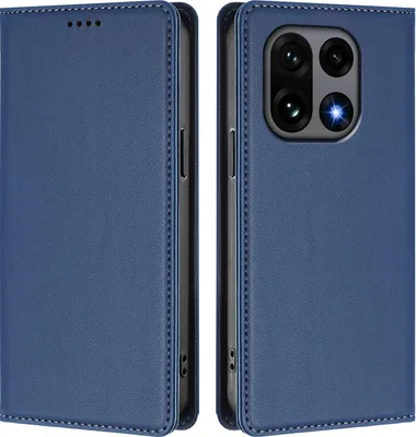 Immagine prodotto di Custodia in pelle per OnePlus 15, custodia a libro magnetica in Finto cuoio con supporto, blu scuro