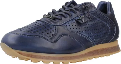 A single blue sneaker is shown against a white background.