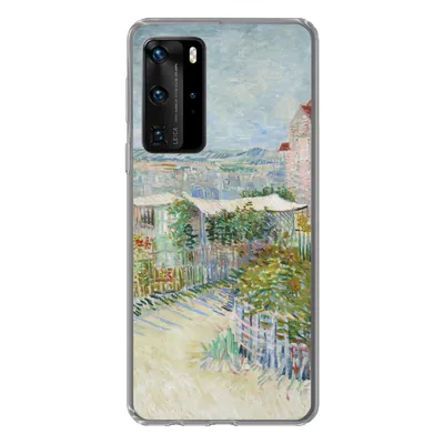 Produktbild von MuchoWow® Handyhülle Schutzhülle Hülle für Huawei P40 Pro Montmartre: hinter der Mühle von Galette - Vincent van Gogh Silikon Softcase Handy Hülle - Schutz