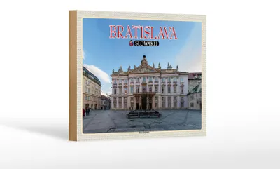 Produktbild von Holzschild Reise 18x12 cm Bratislava Slowakei Primatialpalais Dekoration