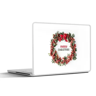 Produktbild von MuchoWow® Laptop Aufkleber Sticker Cover Winter - Mistelzweig - Weihnachtskranz 36.5x27.5 cm - Laptop-Sticker