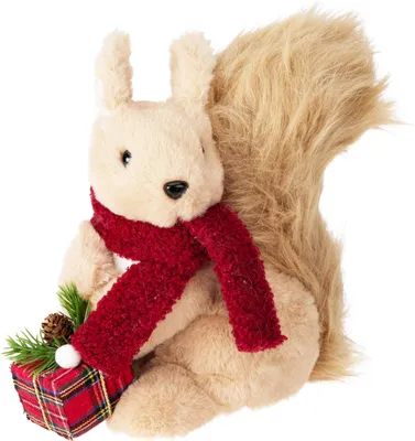 Image de Figurine écureuil de Noël avec cadeau, 20 cm