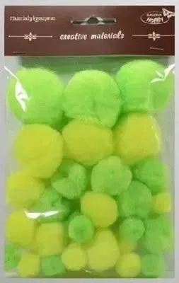 Produktbild von Neonfarbene Tonpompons, 15–40 mm, 30 Stück – Galeria Hobby