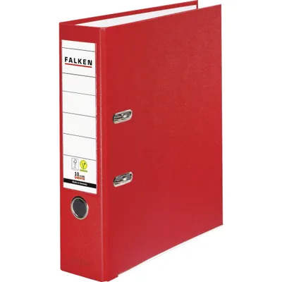 Image de Falken 20x Classeur à levier PP A4 dos de 80mm VEGAN noir Rouge 09984071007F