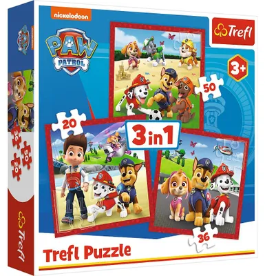 Produktbild von Trefl Paw Patrol 3-in-1 Puzzle Fröhliche Hunde
