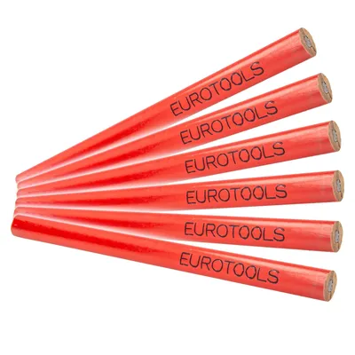 Produktbild von EUROTOOLS Zimmermannsbleistifte 6 Stück, 175 mm, oval, kleine Ausführung