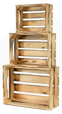 Image de Omgoods - Coffret de rangement en bois , ensemble de 3, style vintage