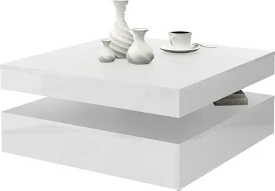 Produktbild von Couchtisch Beistelltisch Sofatisch Holztisch Wohnzimmertisch Tisch "Coimbra I" Weiß-Hochglanz