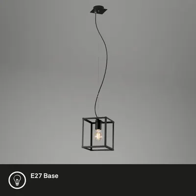 Produktbild von Pendelleuchte Pendellampe 1-flammig Hängelampe Black Steel 1x E27 40W Briloner