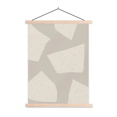 Produktbild von MuchoWow® Textilposter Terrazzo - Abstrakt - Pastell - Muster 60x80 cm mit holzfarbenen Rahmen - Wandbild