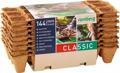 Produktbild von Romberg Anzuchttöpfe Classic quadratisch 5x5 cm (144 Stück, 12 Stripes)