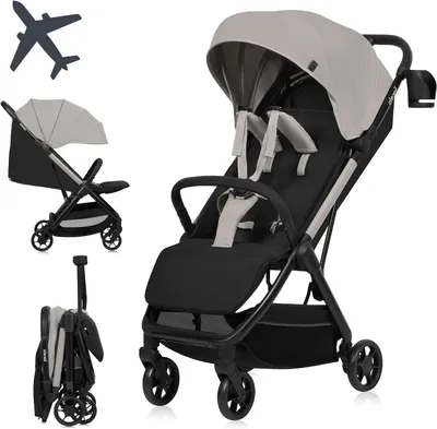 Obrázek produktu pro Kočárek Reisbuggy – Lehký kočárek – Cestování s dětmi – Automaticky skládací – Nosnost 75 kg – Béžová barva
