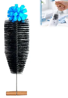 Image de Brosse pour bouteilles avec tête en éponge et poils en nylon, 32 cm