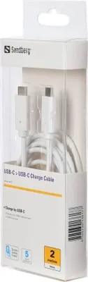 Image de Sandberg 136-17 - Câble de charge USB-C 2 m, 60 W, blanc