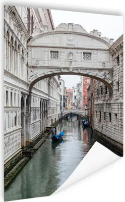 Produktbild von MuchoWow® Poster Venedig - Brücke - Boot 80x120 cm - Papierdruck