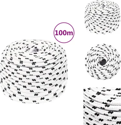 Zdjęcie produktu dla vidaXL Lina robocza biała 10 mm 100 m poliester - Liny
