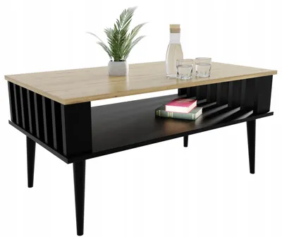 Produktbild von Couchtisch Lamellen Fürs Wohnzimmer Schwarz/ARTISAN Wohnzimmertisch