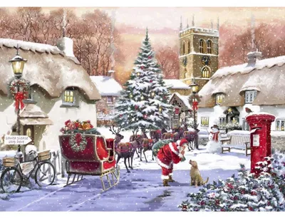 Immagine prodotto di Puzzle Bluebird Villaggio di Natale e Babbo Natale - 1500 pezzi