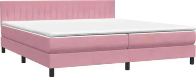 Obrázok produktu pre Posteľný rám boxsping s matracom ružový 180x210 cm zamat