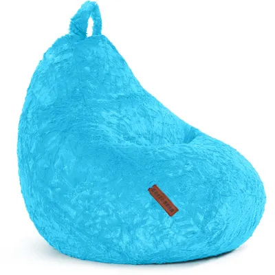 Produktbild von Green Bean Plüsch Sitzsack 60x45x45cm - Indoor Sitzkissen mit 120 Liter EPS-Perlen Füllung - Hellblau