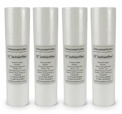 Produktbild von 4 x Sediment Vorfilter - Grobfilter 10 Zoll 1 µm Polypropylene Wasserfilter - Spar, KI-generiertes Bild