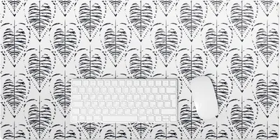 Produktbild von Retro-Symmetrieblätter – Schreibtischunterlage – Rutschfeste Tischunterlage – Schreibtischmatte für Büro & Zuhause – Schreibunterlage – Mauspad – Tischmatte – 90 x 45 cm