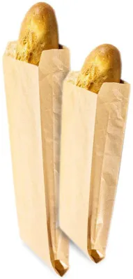 Produktbild von Kraftpapieren Sandwichzakken, Gebäck, Torte, Früchte, Snacks, Bastelsachen, Geschenktüten, Papierfeiertüten, Kraftpapier, 20x10 cm, 100 Stück