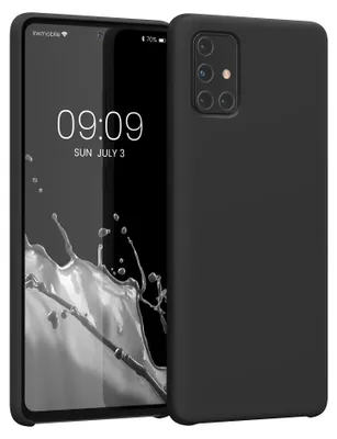 Produktbild von kwmobile Handyhülle für Samsung Galaxy A71 Hülle - Case Silikon - Kabelloses Laden - Schutzhülle Cover in Schwarz
