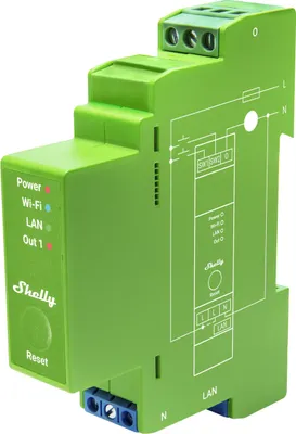 Immagine prodotto di dimmer Din Shelly Pro a 1 canale 1 dimmer a binario Wifi/Bluetooth