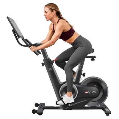 Produktbild von Speedbike AsVIVA S20 Indoor Cycle Heimtrainer mit 20 kg Schwungmasse 32 Stufen Bluetooth 21,5" Touchdisplay leise für Zuhause