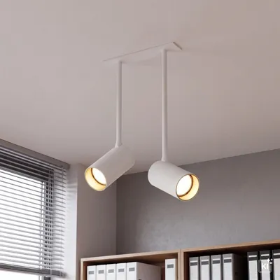 Produktbild von Strahler Aluminium Metall GU10 verstellbar in Weiß Gold 2-flammig länglich Modern, KI-generiertes Bild
