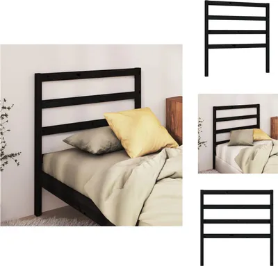 Produktbild von vidaXL Kopfteil Schwarz 95x4x100 cm Massivholz Kiefer -  Kopf- & Fußenden