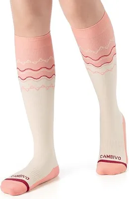 Produktbild von CAMBIVO Kompressionsstrümpfe Damen, Modische Stützstrümpfe 15-20 mmHg, Stilvolle Kompressionssocken für Reisen, Schwangerschaft, Yoga