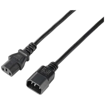 Produktbild von Sygonix SY-5243894 Kaltgeräte Verlängerungskabel Schwarz 5.00 m