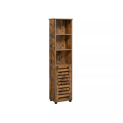 Productafbeelding van In- en outdoorkast Margarete - Badkamerkast - 3 open vakken - 2 verstelbare legplanken - Vintage bruin