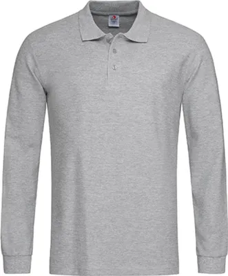 Produktbild von Stedman ST3400 | Herren Longsleeve Poloshirt 100 - Farbe: Grey Heather - Größe: L