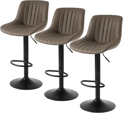 Obrázek produktu pro Barové židle - Kuchyňské židle - Sada barových židlí - Barová židle s opěradlem - Nastavitelná výška 55-75 cm