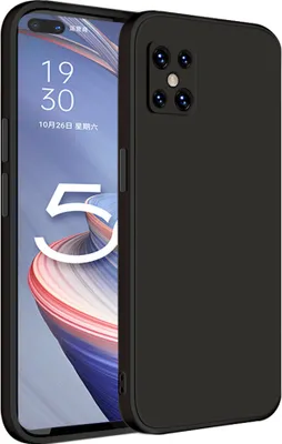 Produktbild von OPPO A92S Hülle, LaimTop Slim Liquid Silikon Gel Gummi Schutzhülle für OPPO A92S Schwarz
