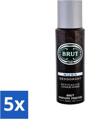 Image de Brut - Déodorant - Spray - Musc - Parfum classique pour homme - 200 ml - Pack avantage - 5 pièces